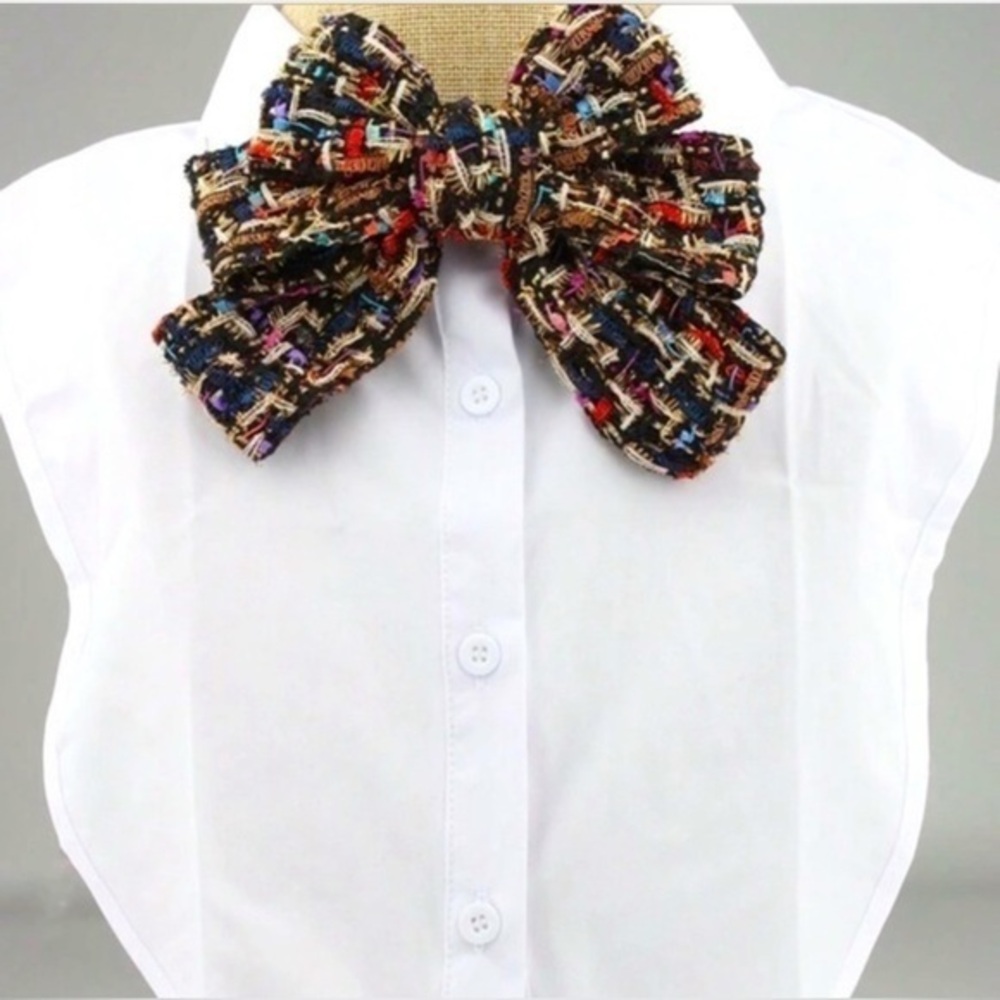 ✨NEW✨  Tweed Bow Tie Statement Brooch